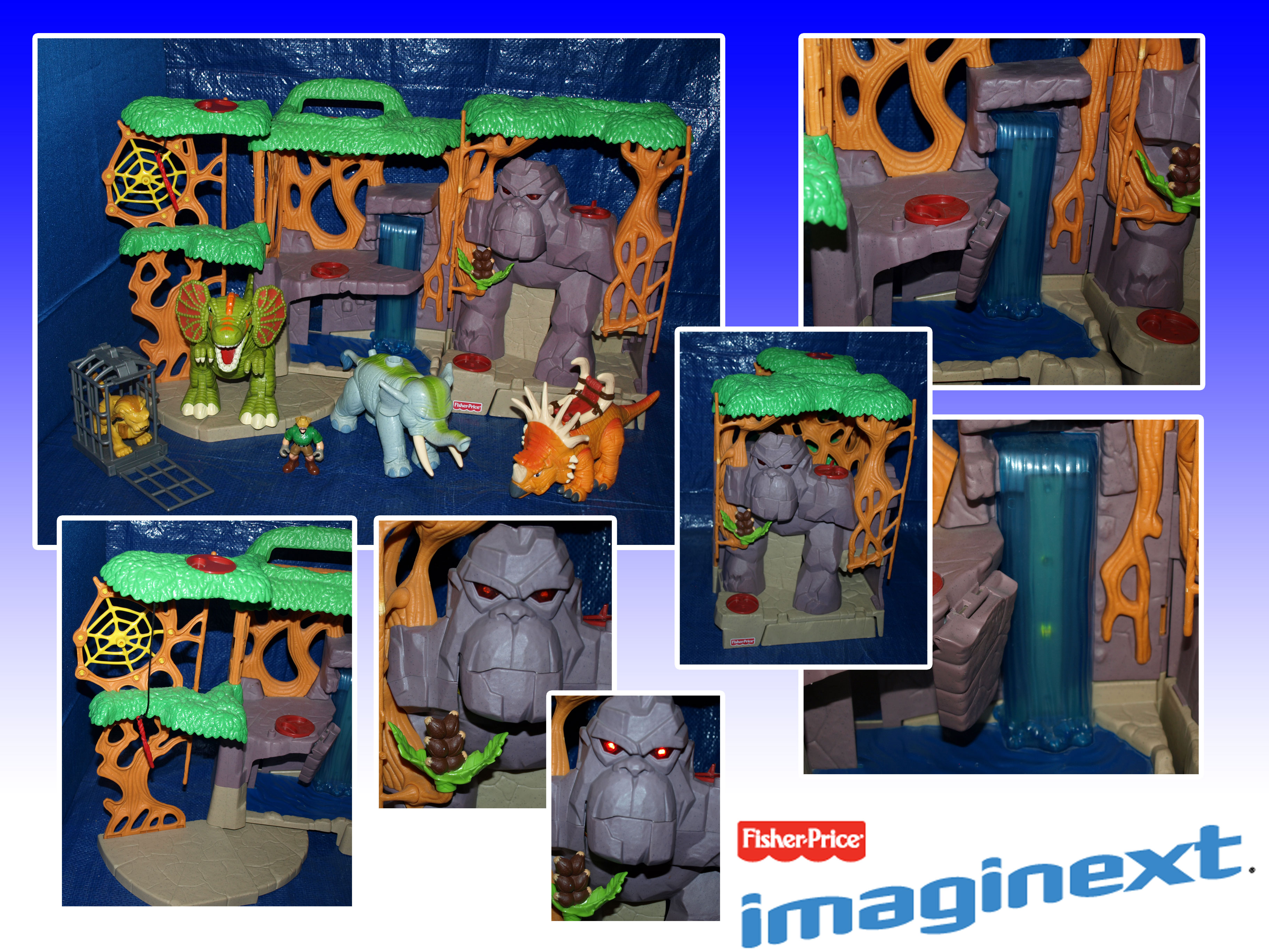 IMAGINEXT Gorilla Mountain Playset Elephant Dinos Figure Lion Sounds
