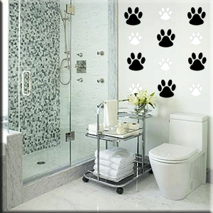 50 Paw Prints Vinyl Wall Decor Dot Stickers One Color  